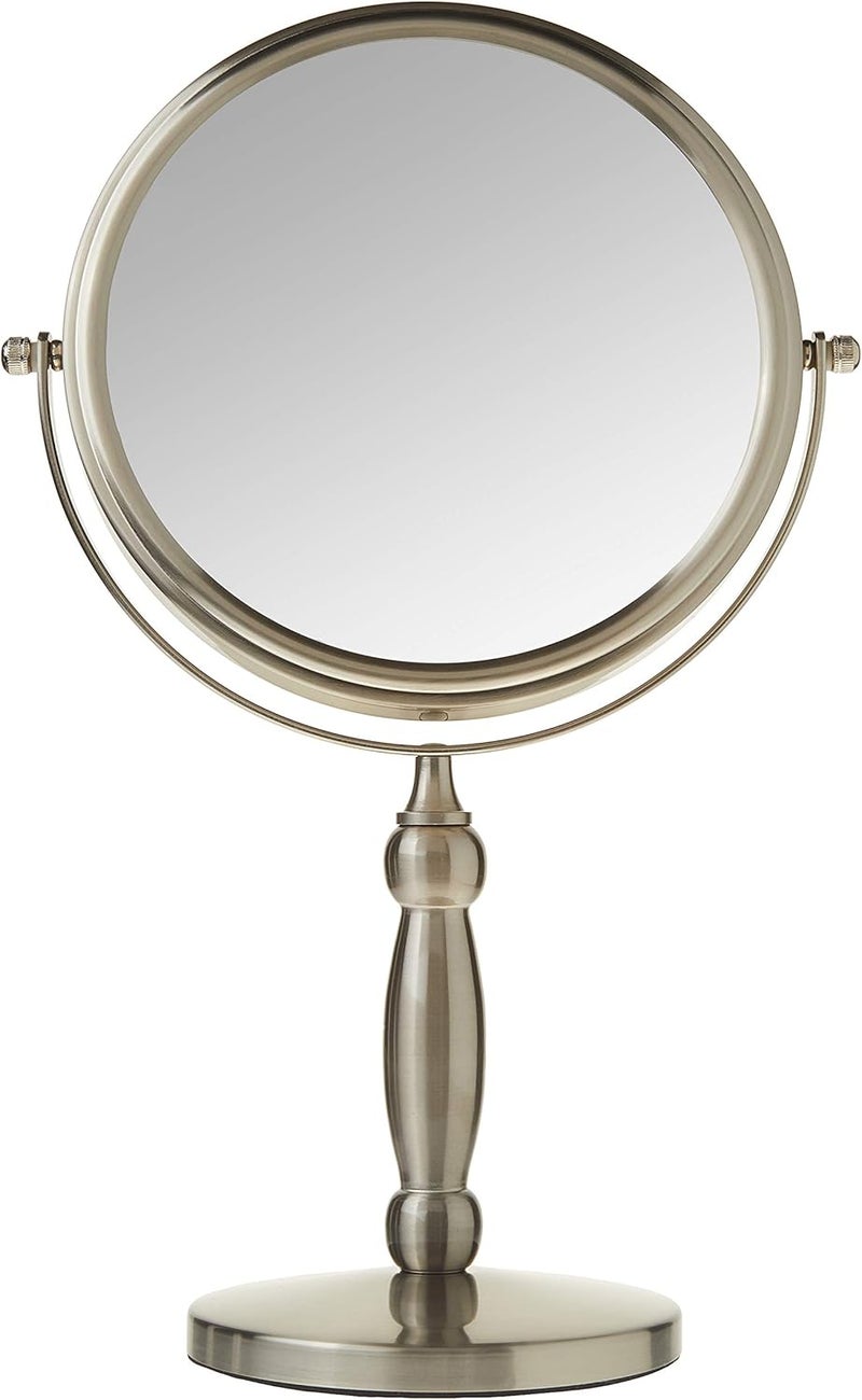 Upper Canada Floxite Dual-Sided Vanity Mirror with 1x and 15x Magnification in Brushed Nickel - Image 3